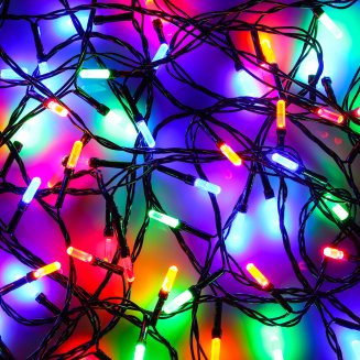 Уценка! Гирлянда эл. вьюн 9м, 100 LED-призма, яркий мульти, 8 реж, ПВХ черный, 220В СНОУ БУМ